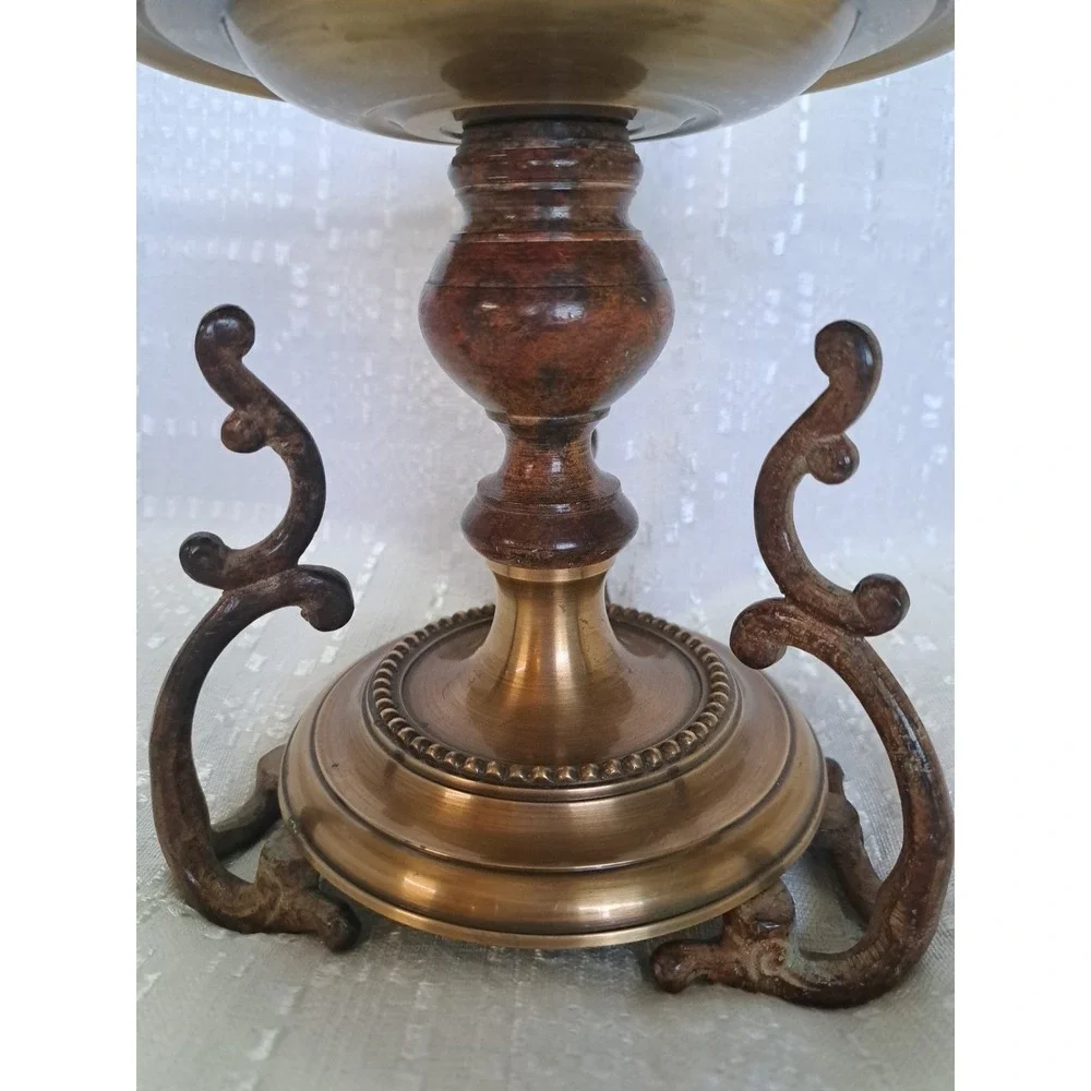 Antique Bronze Cup Louis XVI Style 19 Century 3 Legs Candle Holder‎ 7 X 6 Inches